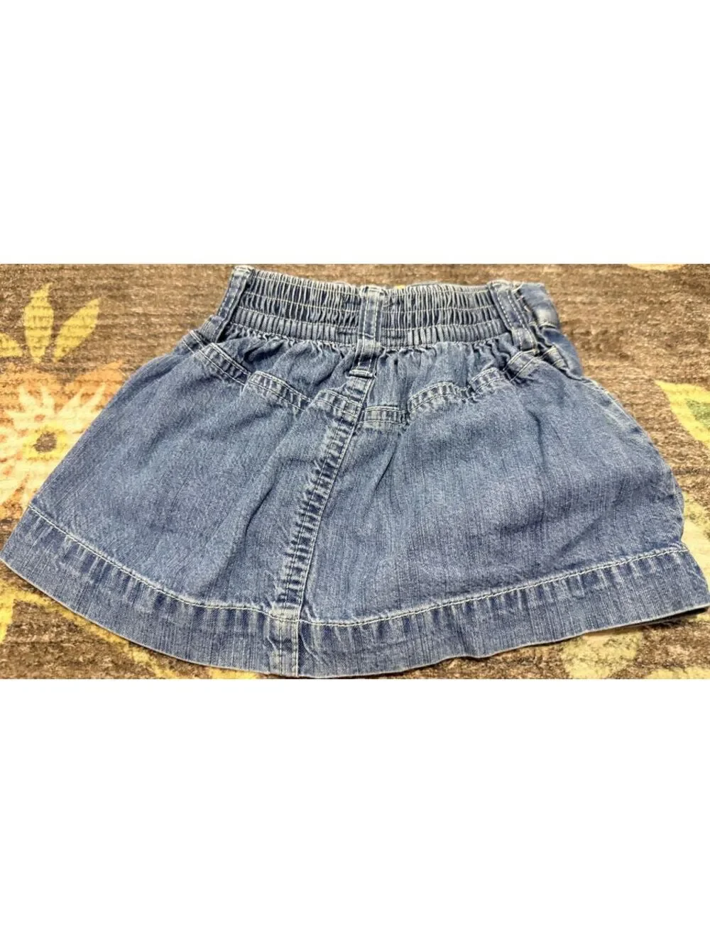 Vintage OshKosh Denim Embroidered Skort Girls 12-18 Months